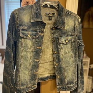 Dada Blue Denim Jacket with White Accents